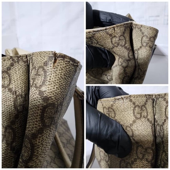 Authentic GUCCI GG Plus Monogram Small Vertical Tote Bag Off White/Beige - Picture 11 of 15
